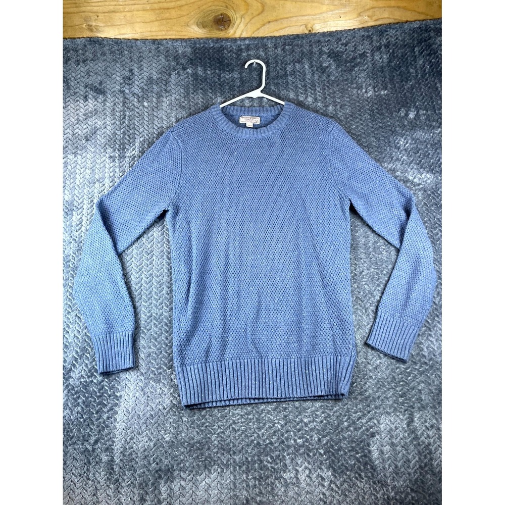 Wallace & Barnes Sweater Womens XS Blue Textured Knitted Crew Neck Long Sleeve